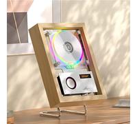 Lettore CD montabile a parete con telecomando, Bluetooth 5.1/USB/AUX, altoparlanti integrati e 6 luci per la visualizzazione di musica e decorazioni per la casa