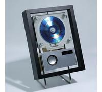 Lettore CD montabile a parete, cornice decorativa for CD musicali con telecomando e altoparlanti, display LCD, uscita Bluetooth 5.1/USB/AUX da 3,5 mm, for casa, galleria, ufficio, decorazione(Black)