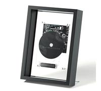 Lettore CD montabile a parete, lettore CD con cornice musicale, con telecomando, Bluetooth 5.0/uscita AUX da 3,5 mm, schermo LED, senza altoparlanti, per galleria di casa e ufficio(Black)