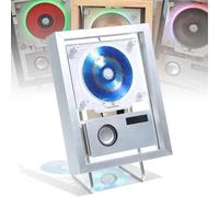 Lettore CD Montabile a Parete, Lettore CD Music Frame, Include Modalità CD, USB, FM, Bluetooth 5.1 Bidirezionale e AUX, per La Decorazione di Casa/corridoio/ufficio/parete,Silver
