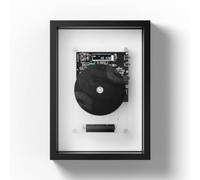 Lettore CD Montabile Parete, Cornice per Foto Decorativa CD, Lettore CD con Cornice per Foto Musicale Retrò, Uscita Aux 3,5 mm, con Telecomando E Schermo LED, Senza Altoparlanti(BLACK)