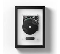 Lettore CD Montabile Parete, Lettore CD con Cornice Musicale con Telecomando, Uscita Aux 3,5 mm, Senza Altoparlanti, Dispositivo Doppio Uso per Montaggio Parete/Desktop per Decorazione(BLACK)
