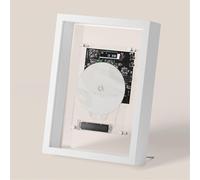 Lettore CD Music Frame, Cornice Decorativa per CD Montabile a Parete con Telecomando, Uscita Bluetooth 5.0/AUX da 3,5 Mm, Senza Altoparlanti, per La Galleria di Home Office,White