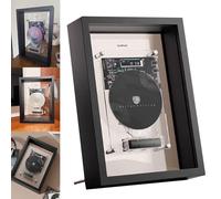 Lettore Cd Music Frame, Lettore Cd Montato a Parete con Copertura Antipolvere, Telecomando, Bluetooth 5.0/Uscita Aux da 3,5 Mm, Senza Altoparlanti, per Casa/corridoio/ufficio/decorazione da Par black