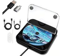 Lettore CD per auto, lettore CD esterno universale portatile con custodia antipolvere, porta USB e AUX, telecomando aggiuntivo, compatibile con auto Android, laptop, TV, computer (nero)