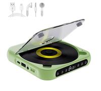Lettore CD portatile, 2025 nuovi mini lettori CD ricaricabili, lettore CD compatibile con Bluetooth con altoparlanti e cuffie, lettori CD compatti personali, supporta CD/USB/BT per auto, casa e viaggi