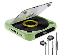 Lettore CD portatile aggiornato 2025 con Bluetooth 5.3, suono Hi-Fi e batteria ricaricabile da 2000 mAh, riproduce CD/CD-R/RW/MP3, leggero per viaggi/auto/casa (verde)