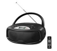 Lettore CD portatile, altoparlante Bluetooth con radio FM, altoparlanti da 2 x 2 W, ingresso USB/microfono | Sistema musicale portatile (host + telecomando)