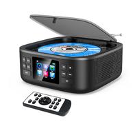 Lettore CD portatile Bluetooth, lettore CD desktop con Bluetooth Music Boombox, lettori CD portatili per la casa con doppio altoparlante integrato radio FM e altoparlante, schermo a LED, supporto USB