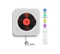 Lettore CD portatile, Bluetooth, montabile a parete, altoparlanti HiFi integrati, boombox audio per la casa con telecomando, radio