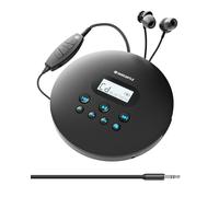 Lettore CD Portatile Bluetooth ricaricabile | Lettore CD Esterno per Auto con 12 ore di Riproduzione Portatile | Oakcastle CD100