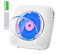 Lettore CD, portatile Bluetooth ricaricabile lettore CD per la casa con 1800 mAh Kegaudio Desktop Wall CD Player con altoparlanti, radio FM, telecomando USB