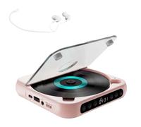 Lettore CD Portatile Bluetooth, Wireless, Piccolo Lettore CD Ricaricabile E Leggero per Casa/Auto, Audio Hi-Fi, Supporta Cuffie Bluetooth E Uscita Aux(Pink)
