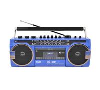 Lettore CD portatile Boombox, lettore di cassette radio, classico stile anni '80, registratore a cassette Bluetooth e altoparlante radio AM/FM, registratore a cassette per riunioni di famiglia e