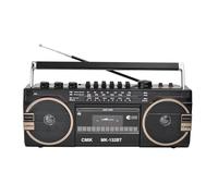 Lettore CD portatile Boombox, registratore a cassette Bluetooth, altoparlante radio AM/FM per riunioni di famiglia e viaggi, stile classico anni '80
