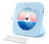 Lettore CD Portatile Casa, CD Player Bluetooth Casse Integrate con Timer | Verticale MP3 Stereo Player, Supporto AUX/USB/Radio, Schermo LCD, Telecomando, Regalo CD Player per Bambini e Genitori (Blu)