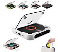 Lettore CD portatile compatibile con Bluetooth, suono Hi-Fi, batteria da 2000 mAh, ricarica Bluetooth 5.3 di tipo C, supporto MP3/CD/CD-R, lettore musicale leggero con doppia modalità di ascolto per