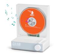 Lettore CD portatile con altoparlanti, lettore CD desktop Bluetooth 5.3 con luci colorate Lettore musicale desktop portatile con telecomando, supporto USB/TF/trascrizione/timer/schermo LED per casa