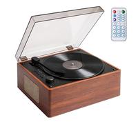 Lettore CD portatile con Bluetooth 5.1, lettore CD retrò con altoparlante doppio stereo, telecomando ricaricabile, lettore CD, supporta la riproduzione USB/AUX, protezione antipolvere, venatura del