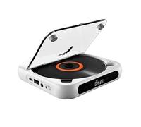 Lettore CD portatile con Bluetooth 5.1, lettori CD desktop per casa, suono hi-fi, riproduzione wireless e cablata, batteria ricaricabile, compatta e leggera per viaggi, casa, auto white