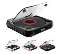 Lettore Cd Portatile Con Bluetooth 5.3 E Audio Hi-fi, Batteria Ricaricabile, Supporta Cd/cd-r/rw/mp3, Compatto Per Viaggi, Casa E Auto black