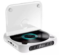 Lettore CD portatile con Bluetooth 5.3, Hi-Fi Sound, Display LCD a batteria 2000MAH, supporta CD/AUX/USB e Ripeti le modalità white