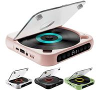 Lettore CD portatile con Bluetooth 5.3, lettore CD ricaricabile per casa/auto/viaggi, audio Hi-Fi, supporta CD/CD-R/CD-RW/MP3, lettore musicale compatto e leggero (rosa)