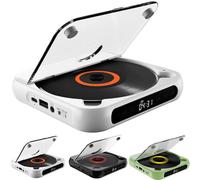 Lettore CD portatile con Bluetooth 5.3, lettore CD ricaricabile per casa, auto, viaggio, audio Hi-Fi, supporta CD/CD-R/CD-RW/MP3, lettore musicale compatto e leggero (bianco)