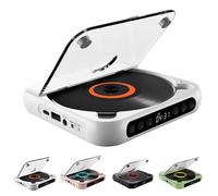 Lettore CD portatile con Bluetooth 5.3, Mini Lettore ricaricabile con altoparlanti e cuffie, supporta CD/USB/BT, schermo LCD e batteria da 2000 MAH, per casa, ufficio, viaggio white