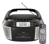 Lettore CD portatile con Bluetooth, lettore di cassette, telecomando, riproduzione USB, radio, alimentazione a batteria, jack per cuffie