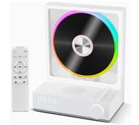 Lettore CD portatile con Bluetooth, suono a 2 vie, telecomando, altoparlante HiFi integrato, luci RGB, supporta MP3/WMA/WAV/AAC/FLAC