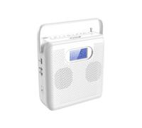 Lettore CD Portatile con Design Verticale, Altoparlanti CD Boombox, Radio FM, Supporto USB, AUX e Display LCD