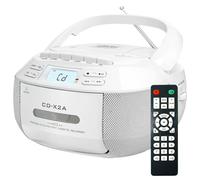 Lettore CD portatile con lettore musicassette, Bluetooth, radio AM FM, MP3, telecomando, display a LED, lettore musicale personale per uso domestico e familiare