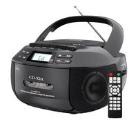 Lettore CD portatile con lettore musicassette, Bluetooth, radio AM FM, MP3, telecomando, display a LED, lettore musicale personale per uso domestico e familiare