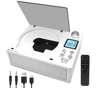 Lettore CD portatile con trasmettitore e ricevitore Bluetooth 5.3, batteria 4000 mAh, audio HiFi, USB/TF/AUX, display LED, telecomando per casa/auto/regalo