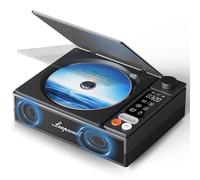 Lettore CD Portatile, Leapwell Lettore CD con Bluetooth Altoparlanti HiFi All'interno, Lettore CD Retrò Audio Compatto Ricaricabile con Schermo LCD Radio per Cuffie Supporta AUX USB Ottico Nero