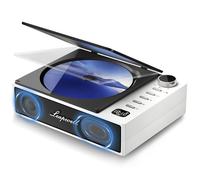 Lettore CD Portatile, Leapwell Lettore CD con Bluetooth Altoparlanti HiFi All'interno, Lettore CD Retrò Audio Compatto Ricaricabile con Radio per Cuffie Supporta AUX USB Ottico Bianco