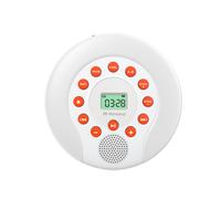 Lettore CD Portatile, Lettore di Cassette Audio Ricaricabile da 1500 MAh con Doppi Altoparlanti Stereo, Lettore di Riproduzione AUX/USB per Auto B