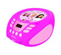 Lexibook - Barbie - Lettore CD Bluetooth per bambini - Portatile, Effetti luminosi multicolore, Presa microfono, Presa Aux-in, Alimentazione a corrente alternata o a batteria, Rosa, RCD109BB