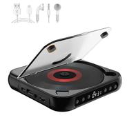 Lettore CD portatile, mini lettori CD ricaricabili 2025, lettore CD compatibile con Bluetooth, con altoparlanti e cuffie, lettori CD compatti personali, supporta CD/USB/BT per auto, casa e viaggi