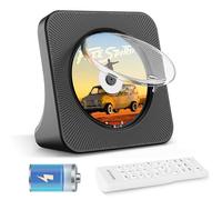 Lettore CD Portatile Ricaricabile con Bluetooth, USB, AUX, Radio Lettore CD Musica per Bambini, Copertura Antipolvere, Nero