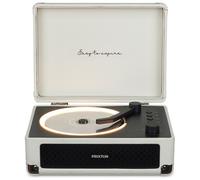 PRIXTON Lettore CD Portatile con Bluetooth, Radio FM e AUX, Altoparlante 6W (2x3W), Compatibile CD/MP3/WMA, Batteria Ricaricabile 3000 mAh, Uscita Cuffie, Design a Valigetta (Crema)