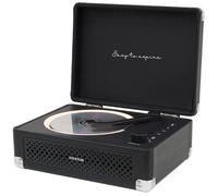 PRIXTON Lettore CD Portatile con Bluetooth, Radio FM e AUX, Altoparlante 6W (2x3W), Compatibile CD/MP3/WMA, Batteria Ricaricabile 3000 mAh, Uscita Cuffie, Design a Valigetta (Nero)