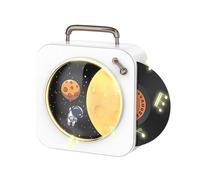 Lettore CD stereo vintage Bluetooth per dischi in vinile, piccolo, bianco