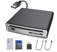 Lettore CD USB per auto con porta USB/porta ausiliaria, lettore CD portatile esterno per casa, auto, laptop, computer, TV, computer, computer, plug and play