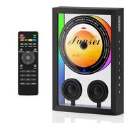Lettore CD verticale con Bluetooth 5.3, altoparlanti HiFi Lettore CD per parete casa con FM Redio/Telecomando/RGB Light/TF Card/AUX Supportato, Batteria 5000mAH ricaricabile Lettore musicale