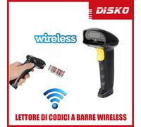 LETTORE CODICE A BARRE BARCODE SCANNER SENZA FILI WIRELESS PISTOLA LASER