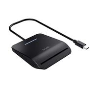 Trust Primo Lettore Smart Card USB-C DNI, Conforme con FIPS 201, FIPS TAA e ISO 7816 Classe A/B/C, Identificazione Personale, Lettore Carta Identita Elettronica, Cavo di 100 cm, Nero