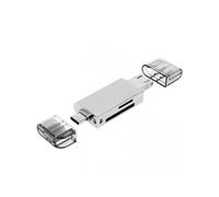 Akashi, Lettore Scheda SD e micro SD 3 in 1 : USB, Micro USB et USB-C, Grigio