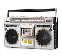 Lettore di cassette Bluetooth Boombox retrò, lettore CD con radio FM/DAB+ e registrazione USB, stile anni '80, stereo portatile per riunioni di famiglia e viaggi